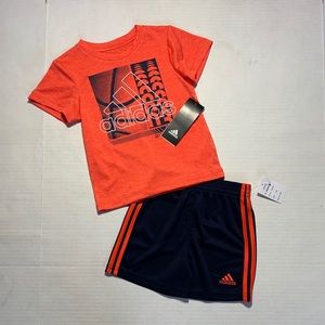 NWT Adidas Baby Boy shirt and shorts 2pc 12months